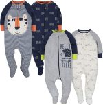 Gerber baby-boys 4 Pack Sleep 'N Play Footie